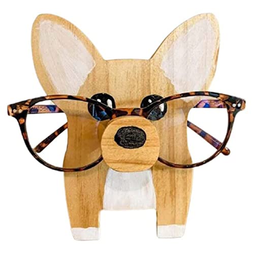 CLEAVE WAVES Soporte Creativo para Gafas con Forma De Animal, Soporte para Anteojos De Animales Tallados En Madera, Soporte para Gafas De Madera para Decoración De Mesa para El Hogar,Dog