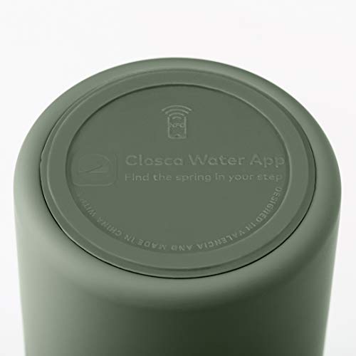 Closca Botella de Agua de Acero Inoxidable Bottle Wave. Cantimplora Termo Enganchable para niños y Adultos. Sin BPA. (Amazonia, 450ml)