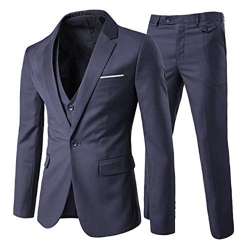 Cloudstyle Traje Suit Hombre 3 Piezas Chaqueta Chaleco pantalón Traje al Estilo Occidental