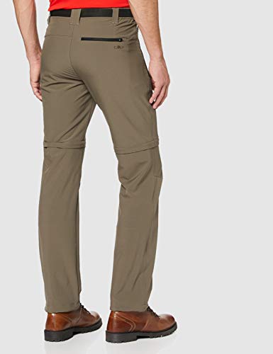 CMP Pantaloni Stretch Zip Off Comfort Fit Pantalón, Hombre, Madera, C24