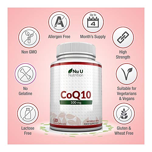 COENZIMA Q10-100 mg | 120 Comprimidos | Complemento alimenticio de Nu U Nutrition