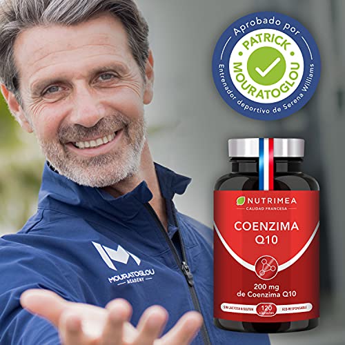 Coenzima Q10 100% Natural | Potente Antioxidante Piel Colesterol | CoQ10 Anti Edad Arrugas Líneas de Expresión Regenerador Celular Sistema Inmunológico | 120 Cápsulas Fabricado en Francia