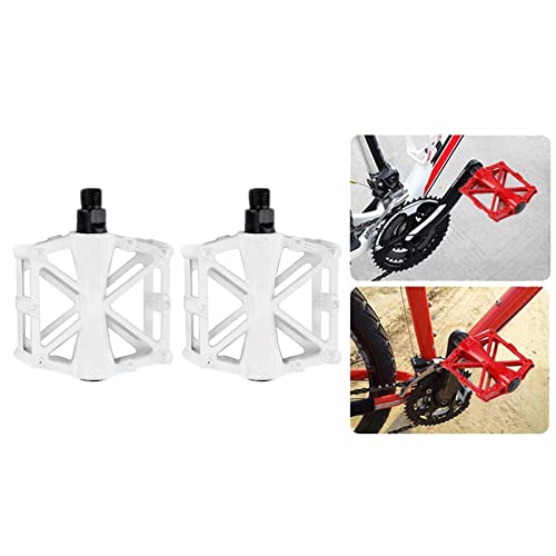 Colcolo Pedales de Plataforma Plana de Aleación de Metal de Bicicleta MTB Road Mountain Bike Pedal - Blanco