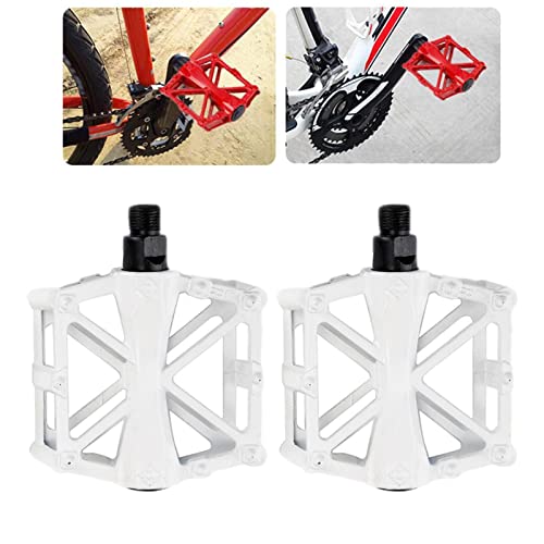 Colcolo Pedales de Plataforma Plana de Aleación de Metal de Bicicleta MTB Road Mountain Bike Pedal - Blanco