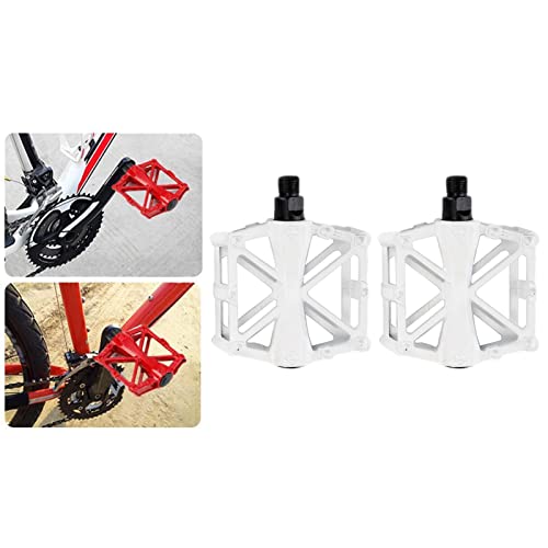 Colcolo Pedales de Plataforma Plana de Aleación de Metal de Bicicleta MTB Road Mountain Bike Pedal - Blanco