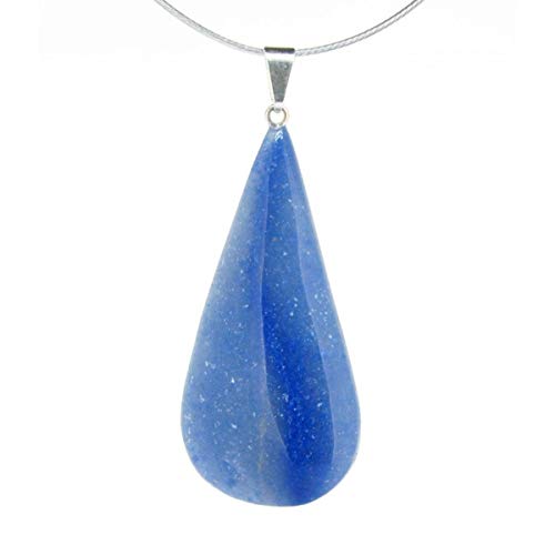 Colgante Lagrima de Cuarzo Azul Minerales y Cristales, Belleza energética, Meditacion, Amuletos Espirituales