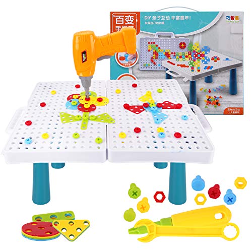Colmanda Puzzles 3D Mosaicos Infantiles, 251 Piezas Tablero de Mosaico Juguete con Herramienta Tornillo, Puzzles 3D Montessori Juguetes Mosaicos Infantiles para Niños
