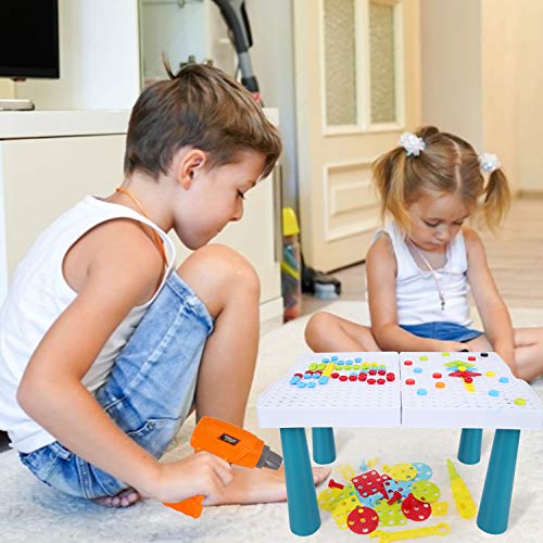 Colmanda Puzzles 3D Mosaicos Infantiles, 251 Piezas Tablero de Mosaico Juguete con Herramienta Tornillo, Puzzles 3D Montessori Juguetes Mosaicos Infantiles para Niños