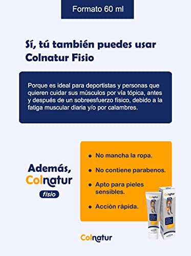 Colnatur Fisio – Crema de Masaje Muscular Deportivo, con Colágeno y Extractos Naturales, 60 ml