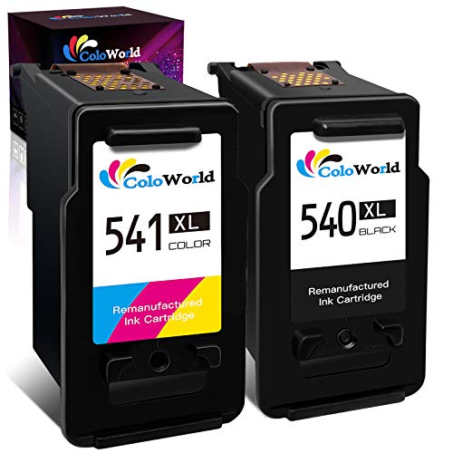 ColoWorld Remanufacturado 540 XL 541 XL Cartuchos de Tinta con Canon PG-540 XL Negro y CL541XL Color con Canon Pixma TS5150 TS5151 MX375 MX395 MG2250s MG2150 MG3150 MG3250 MG3550 MG3650 Impresoras