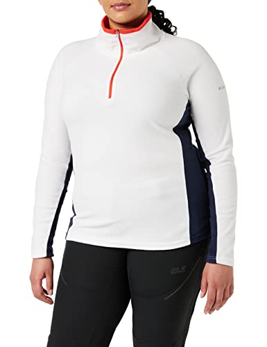 Columbia Glacial IV 1/2 Zip Forro Polar con Media Cremallera, Mujer, White, Dark Nocturnal, M