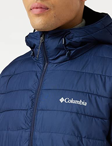 Columbia Powder Lite Hooded , Chaqueta Hombre, Azul (Collegiate Navy), XL