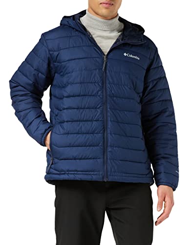 Columbia Powder Lite Hooded , Chaqueta Hombre, Azul (Collegiate Navy), XL