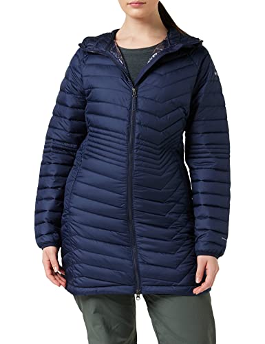 Columbia Powder Lite Mid , Chaqueta larga Mujer, Azul (Dark Nocturnal), L