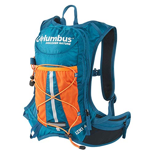 COLUMBUS Izki 4 L | Mochila de Hidratacion para MTB, Rutas en Bici Trekking o Trail Running con Elementos Reflectantes y Silbato de Seguridad. Incluye Bolsa de Hidratación de 1,5 L.