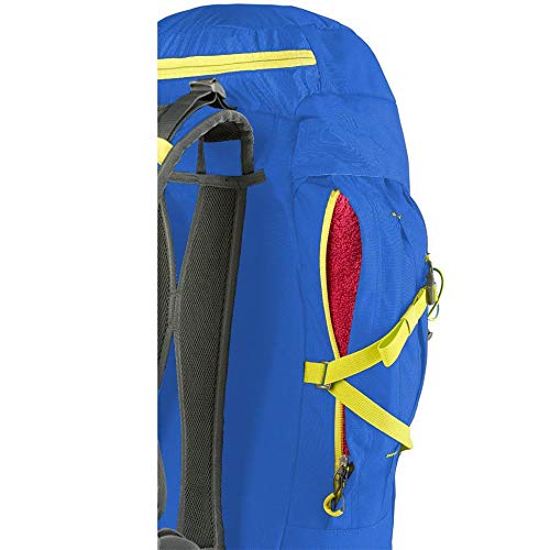 COLUMBUS Mochila K 45 Mochila Ligera y Resistente al Agua Ideal para Senderismo u Otras Actividades al Aire Libre. Incluye Funda para la Lluvia. Capacidad 45 L. Color Azul con Amarillo.