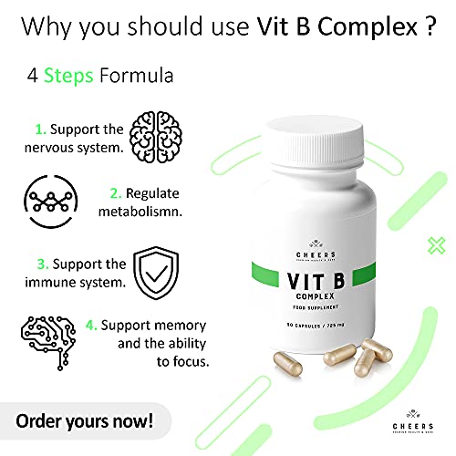 Complejo de Vitamina B1, B2, B3, B5, B6, B12 Alta Resistencia: Tiamina, Riboflavina, Niacina, ácido Pantoténico, ácido fólico, Biotina, Colina, Inositol, Metilcobalamina - 60 Tabletas Vegan