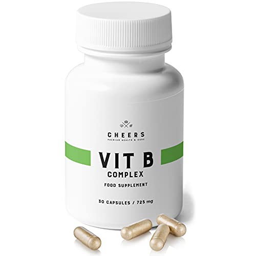 Complejo de Vitamina B1, B2, B3, B5, B6, B12 Alta Resistencia: Tiamina, Riboflavina, Niacina, ácido Pantoténico, ácido fólico, Biotina, Colina, Inositol, Metilcobalamina - 60 Tabletas Vegan