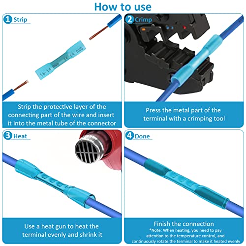 Conector Termoretractil Soldadura Termocontraible 210Pcs, Empalmes de Cables Electricos Estancos de 4 Tamaños, Conectores Electricos Termoretractil con Estaño Amarillo Azul Rojo Blanco