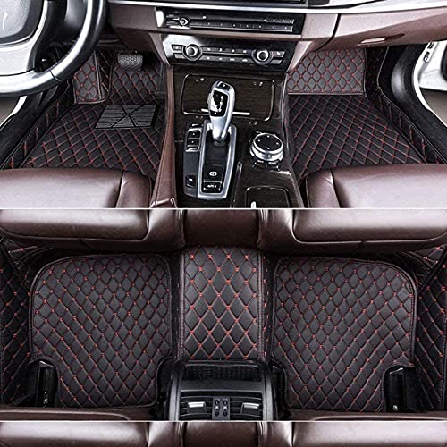 Congxy Alfombrillas Coche para Land Rover Evoque 2puerta 4puerta Convertible Alfombras Coche Y Moquetas para Coches, Land Evoque 4puerta 2012-2015 Negro Rojo