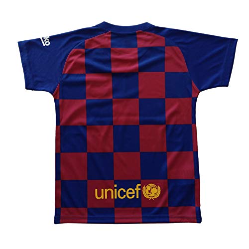 Conjunto Camiseta y pantalón 1 equipación FC. Barcelona 2019-20 - Replica Oficial con Licencia - Dorsal Liso - Niño Talla 14