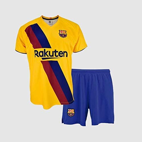 Conjunto Camiseta y pantalón 2ª equipación FC. Barcelona 2019-20 - Replica Oficial con Licencia - Dorsal Liso - 2 años
