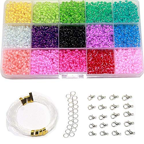 Conjunto de 3 mm de Vidrio Granos Coloridos Mini Potro Granos Granos for la fabricación de la joyería Collares Pulseras Regalo de los niños del Arte de DIY Juguetes (Size : 3mm)