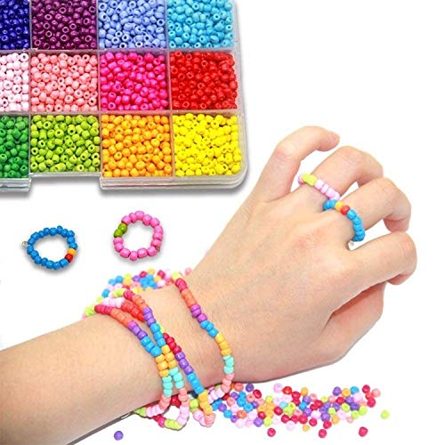 Conjunto de 3 mm de Vidrio Granos Coloridos Mini Potro Granos Granos for la fabricación de la joyería Collares Pulseras Regalo de los niños del Arte de DIY Juguetes (Size : 3mm)