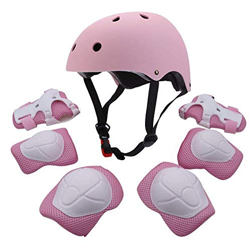 Conjunto protector deportivo para jóvenes de FampU, codera, rodillera, muñequera, almohadilla de seguridad, protector para patinar, bicicleta, BMX, monopatín, aeropatín, actividade al aire libre,rosa