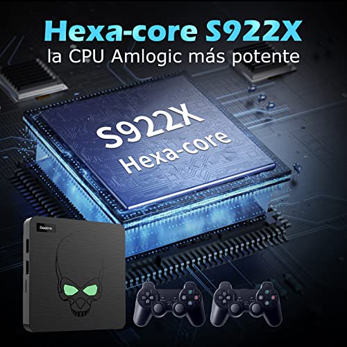 Consola de juegos Super Console X King con 61000 juegos, sistemas EmuELEC 4.3 / Android 9.0 / CoreELEC 3 con salida UHD de 1,4K, compatible con PS1 / PSP / DC, WiFi de doble banda (256GB)