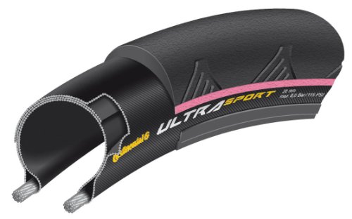 Continental Ultra Sport II - Neumático, Negro / Rosa, 25-622