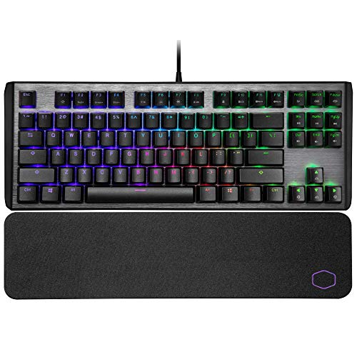 Cooler Master CK530 V2 Teclado Mecánico Tenkeyless para Gaming, Retroiluminación RGB por Tecla, Controles On-the-Fly, Placa Superior de Aluminio y Reposamuñecas Incluida, Layout ES / Switches Rojos