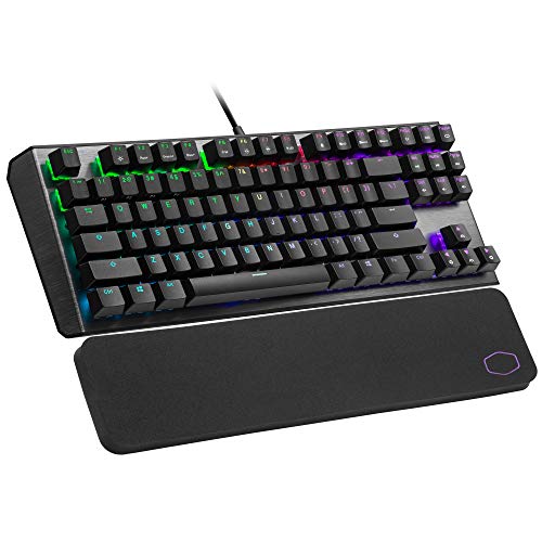 Cooler Master CK530 V2 Teclado Mecánico Tenkeyless para Gaming, Retroiluminación RGB por Tecla, Controles On-the-Fly, Placa Superior de Aluminio y Reposamuñecas Incluida, Layout ES / Switches Rojos