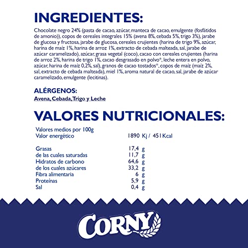 Corny Barritas de Chocolate Negro- Pack de 6x23gr