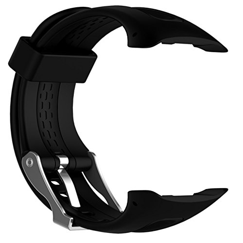 Correa de recambio para Garmin Forerunner 10/15,Meiruo Pulsera para Garmin Forerunner 10/Garmin Forerunner 15 (Negro, L/para Hombre)