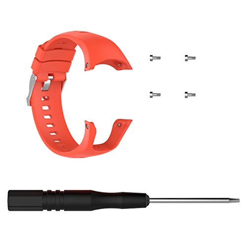 Correa de reloj de pulsera de silicona roja 22MM Accesorios de repuesto para Suunto para Spartan Trainer Wrist HR