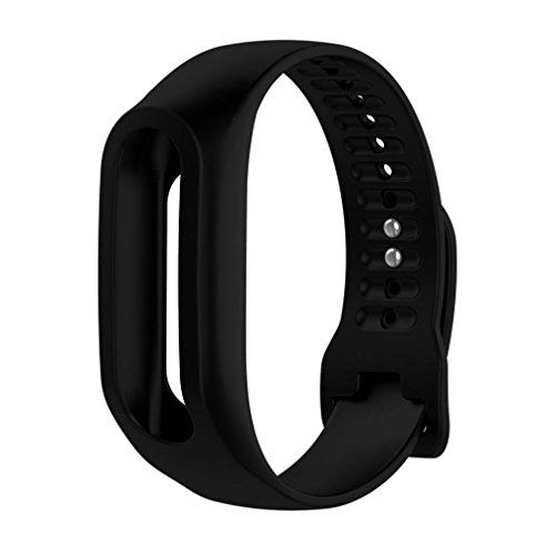 Correa de silicona de repuesto para pulseras de actividad TomTom Touch Cardio (pequeña y grande), color negro