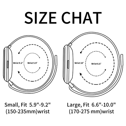 Correa Fengyiyuda 2 Pack Compatible con Fitbit Versa Correa/Fitbit Versa 2 Correa/ Versa Lite Correa,Pulseras de metal para hombre de acero inoxidable para mujer,Pequeño Grande