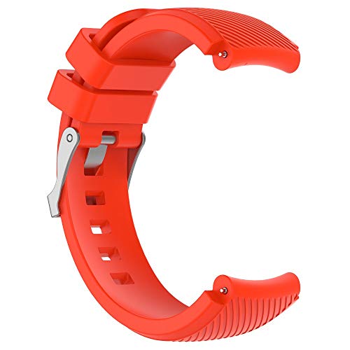 Correa Pulsera Compatible Con 47MM Banda De Silicona/Ajustable Para Smartwatch Reemplazo De Correa Saisiyiky (Rojo)
