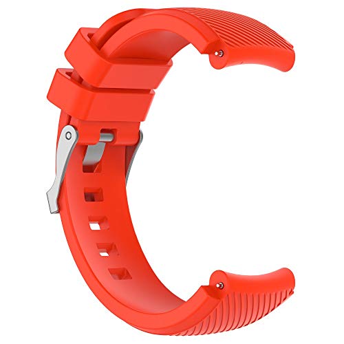 Correa Pulsera Compatible Con 47MM Banda De Silicona/Ajustable Para Smartwatch Reemplazo De Correa Saisiyiky (Rojo)