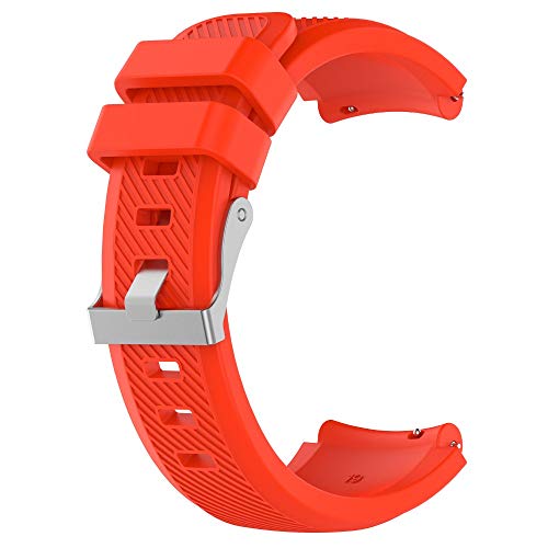 Correa Pulsera Compatible Con 47MM Banda De Silicona/Ajustable Para Smartwatch Reemplazo De Correa Saisiyiky (Rojo)