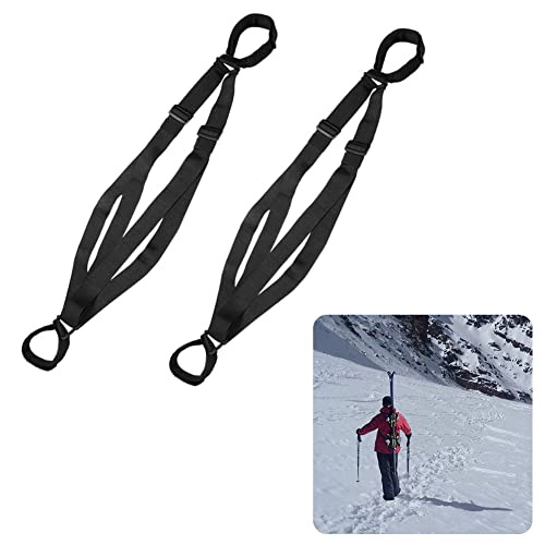 Correas De Esquí Accesorios De Esquí Skiing Strap Strap Ajustable Acolchado Hombro Sling Y Pole Hombro Nylon Loop para Llevar Ski Gear2pcs