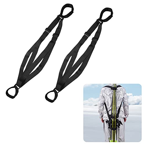 Correas De Esquí Accesorios De Esquí Skiing Strap Strap Ajustable Acolchado Hombro Sling Y Pole Hombro Nylon Loop para Llevar Ski Gear2pcs