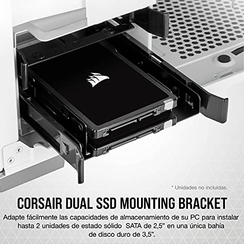 Corsair CSSD-BRKT2 - Tapa con Tornillos para Caja de Ordenador, Suporte Dual de SSD, 145 x 101 x 23 mm, Negro