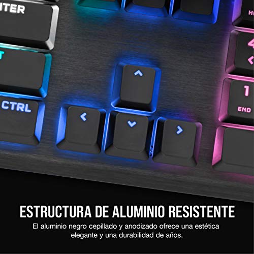 Corsair K60 RGB PRO Teclado Mecánico para Juegos (Interruptores CHERRY VIOLA: Suave y Rápido, Estructura de Aluminio Duradero, Retroiluminación RGB Personalizable) Negro