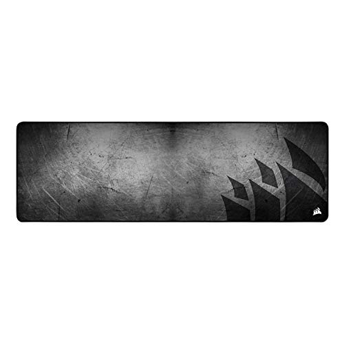 Corsair MM300 PRO Alfombrilla Tela a Prueba de Derrames para Juegos, Superficie 93 cm x 30 cm, Microtejido, Goma Afelpada gruesa 3 mm, Base Goma Texturizada Antideslizante, Extendido, Negro/Gris