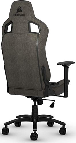 Corsair T3 Rush - Silla Tejido Poliéster de Videojuegos (Exterior de Tela Suave Transpirable, Almohada Cervical Ajustable, Soporte Lumbar, Reposabrazos 4D, Montaj Sencillo) Negro