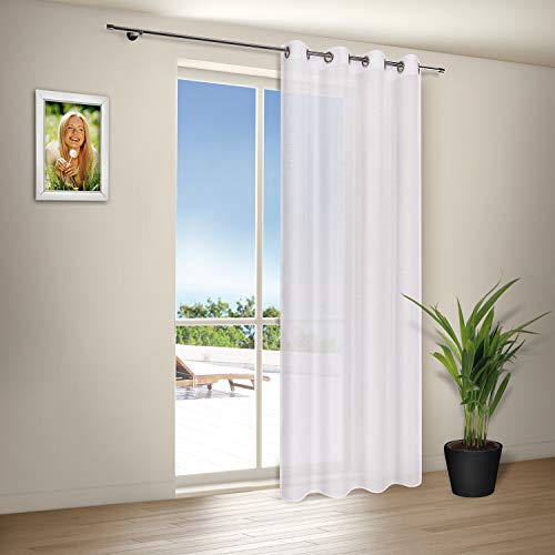 Cortina con ojales IBIZA/B/H: 140 x 235 cm moderna cortina semi-translúcida