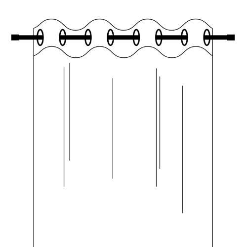 Cortina con ojales IBIZA/B/H: 140 x 235 cm moderna cortina semi-translúcida