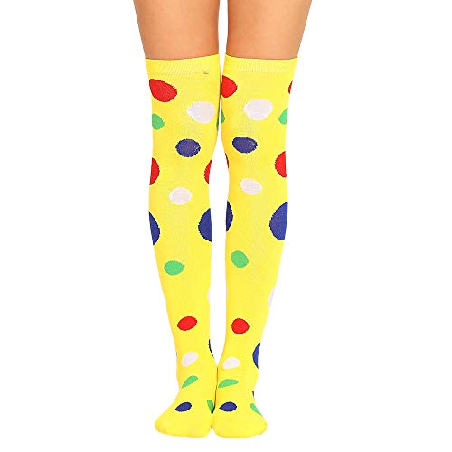 COZOCO Puntos Femeninos De Color Muslos Sexy Por Encima De La Rodilla Calcetines Medias De Punto De Color (una talla, Amarillo)